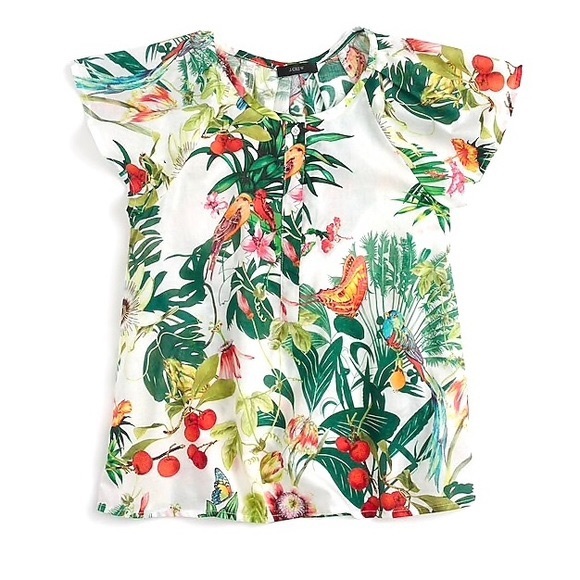 J. Crew Tops - J crew Ruffle top in Ratti Into the Wild print